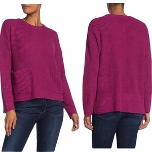 MELLODAY Two Pocket Knit Berry Purple Sweater
